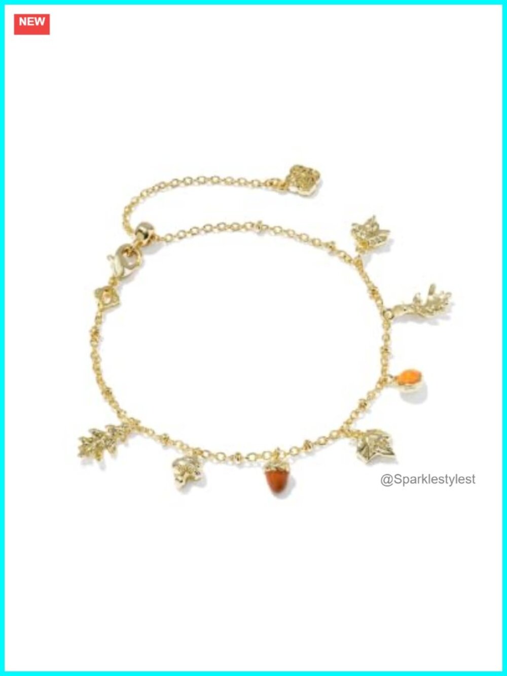 Kendra Scott Autumn Charm Bracelet 14k Gold-Plated Brass Enamel